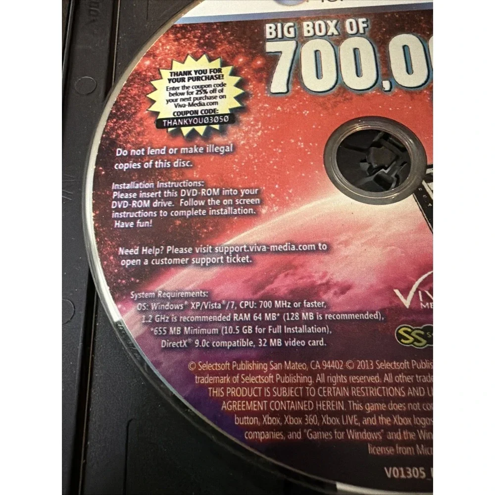 700,000 Games For Windows PC DVD Sleeve Brickbuster Arcade Puzzle Marble Hidden
